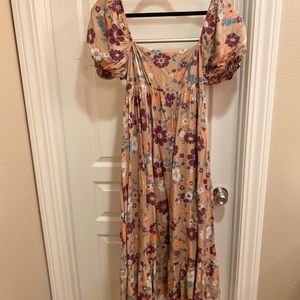 70s babydoll midi dress